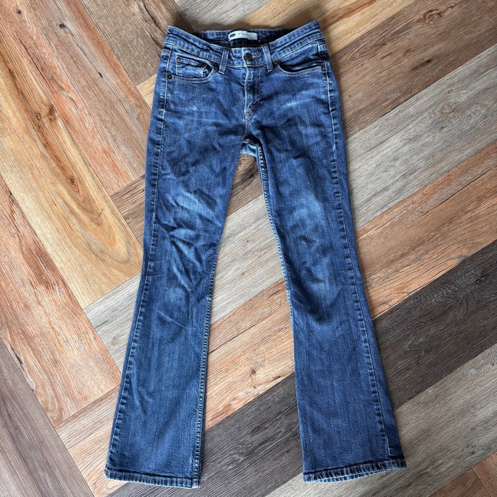 Levis 518 Superlow Bootcut Jeans Womens 5M W27 L32 Medium Wash Blue Low Rise